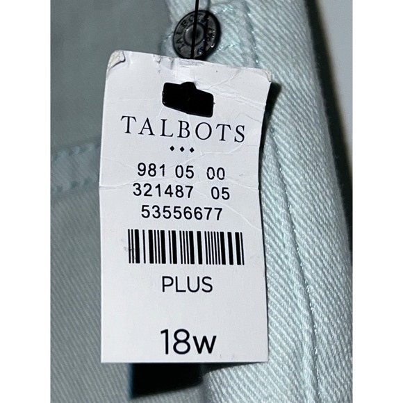 NWT Talbots Women's 18W Light Green Denim Boyfriend Jeans - Picture 6 of 7